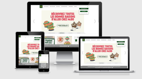 tablette, smartphone, ordinateur portable et ordinateur affichant un site non responsive